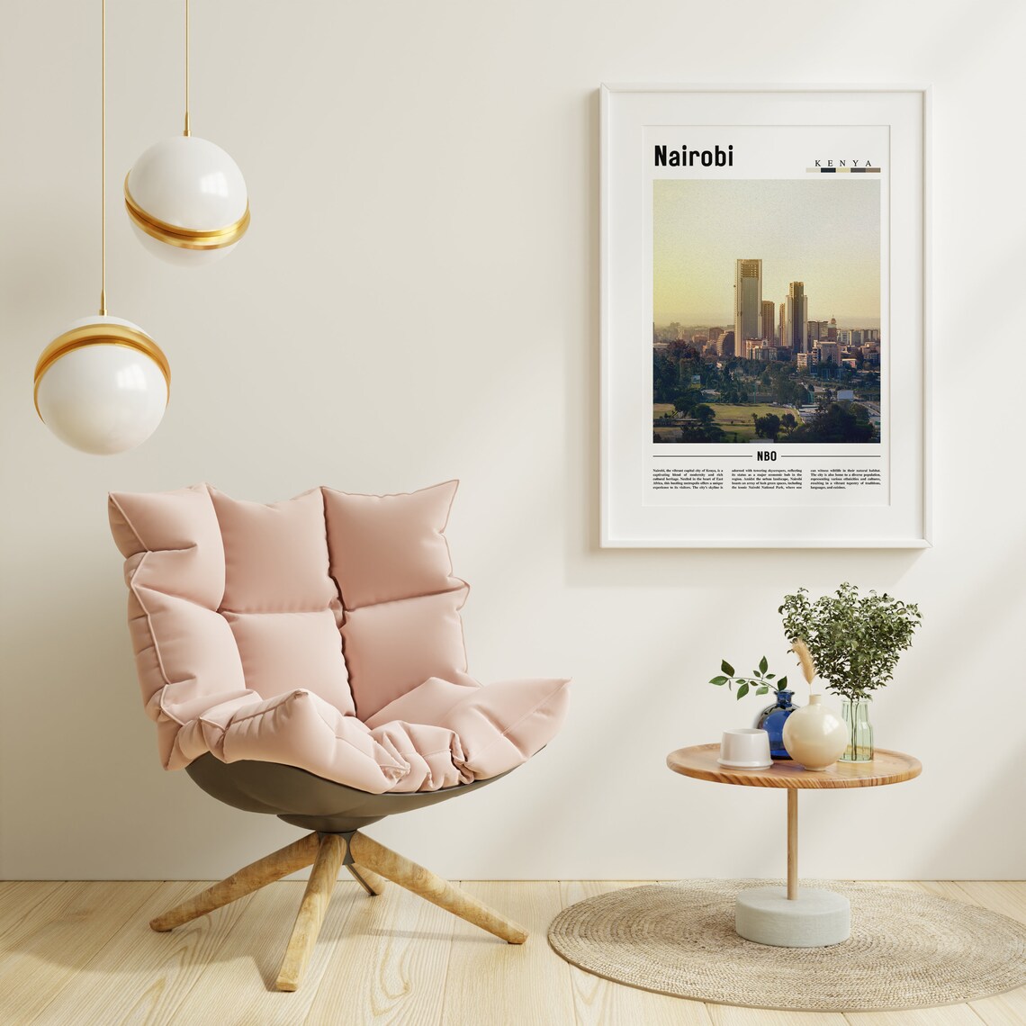 Nairobi Kenya City Skyline Golden Sunset Color Travel Poster - Image 3