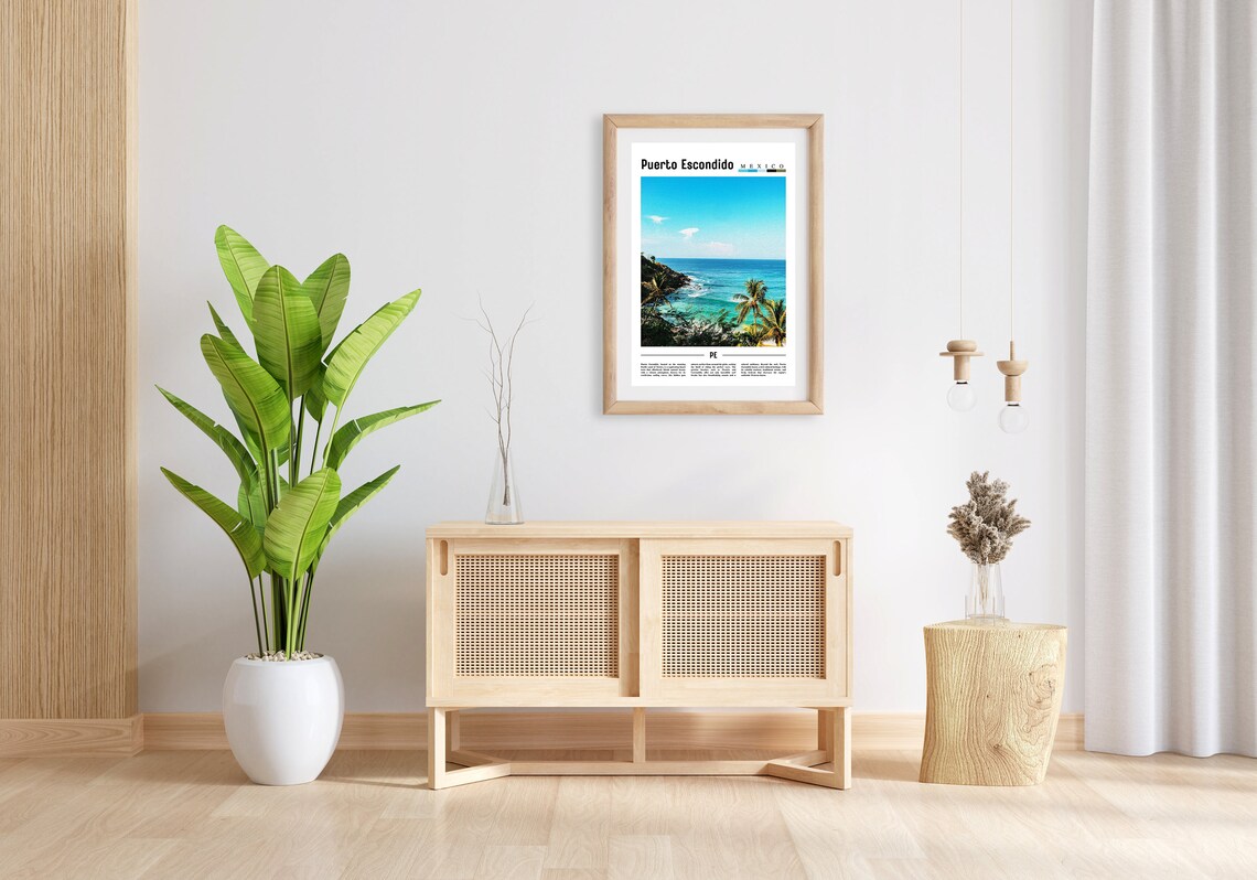 Puerto Escondido Mexico Surf Coast Tropical Beach Travel Poster - Image 2