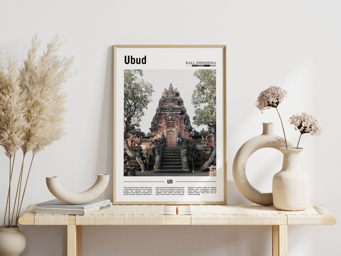 Ubud Bali Indonesia Ancient Carved Stone Temple Photo Poster - Image 3