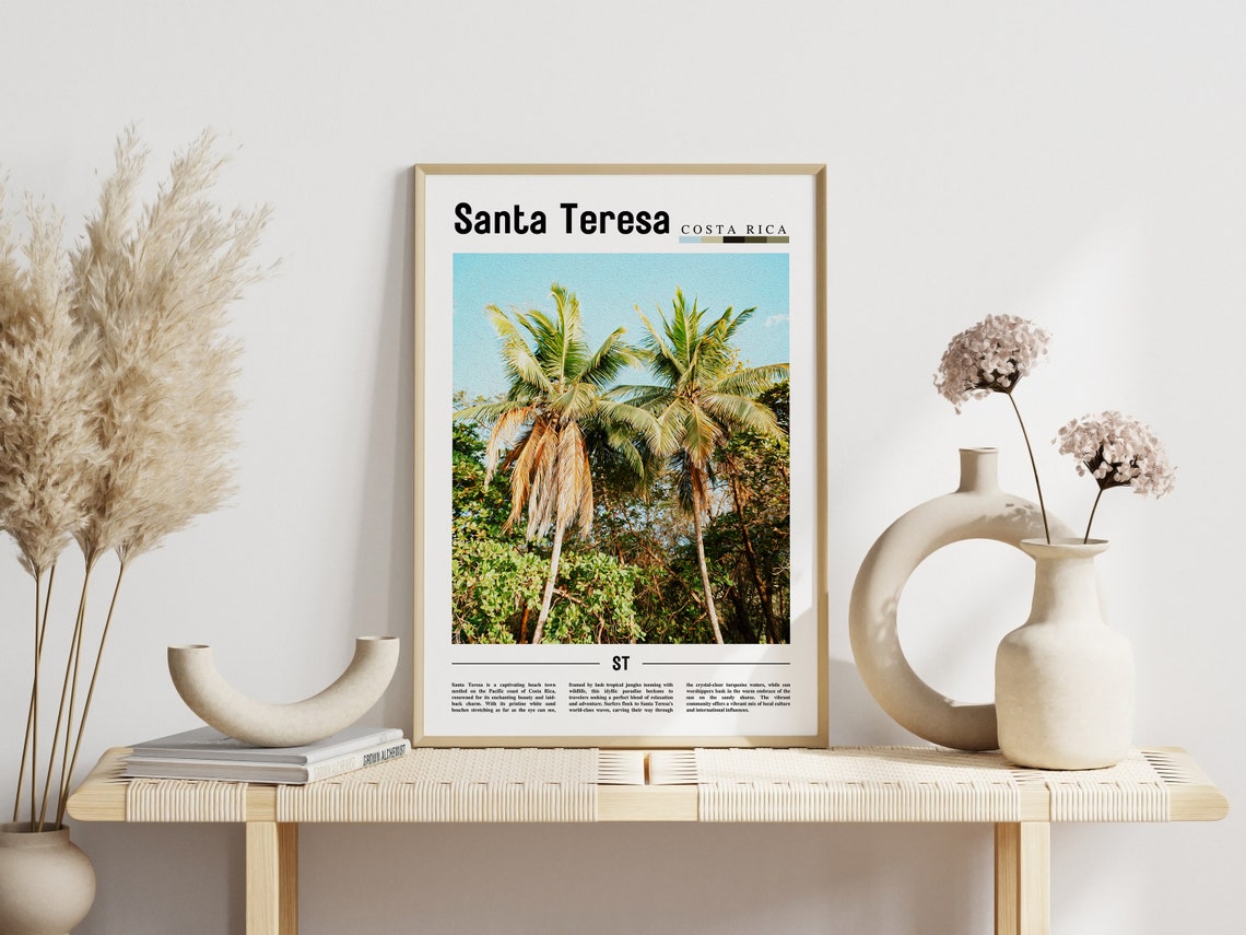 Santa Teresa Poster Santa Teresa Print Santa Teresa Wall Art Minimal Travel Print Travel Destination Oil Painting Poster - Image 3
