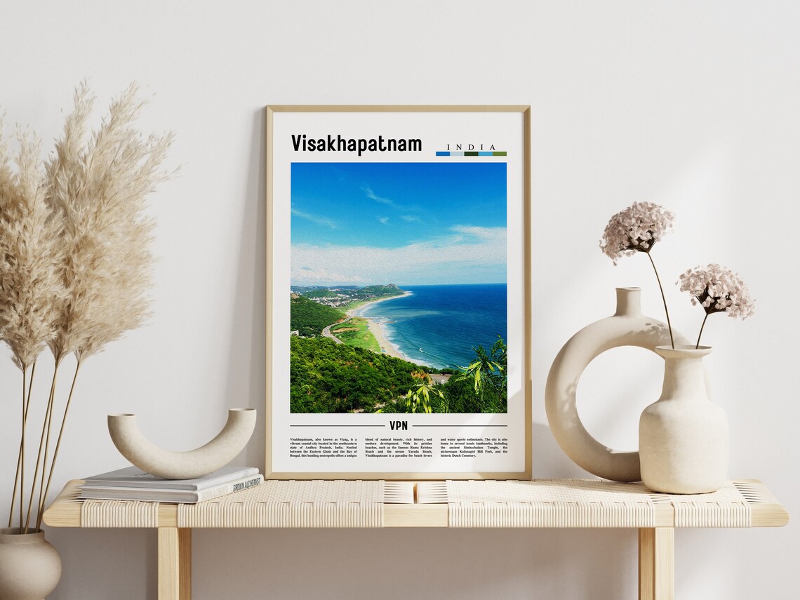Visakhapatnam India Coastal Hills Bay of Bengal Travel Poster - Image 3