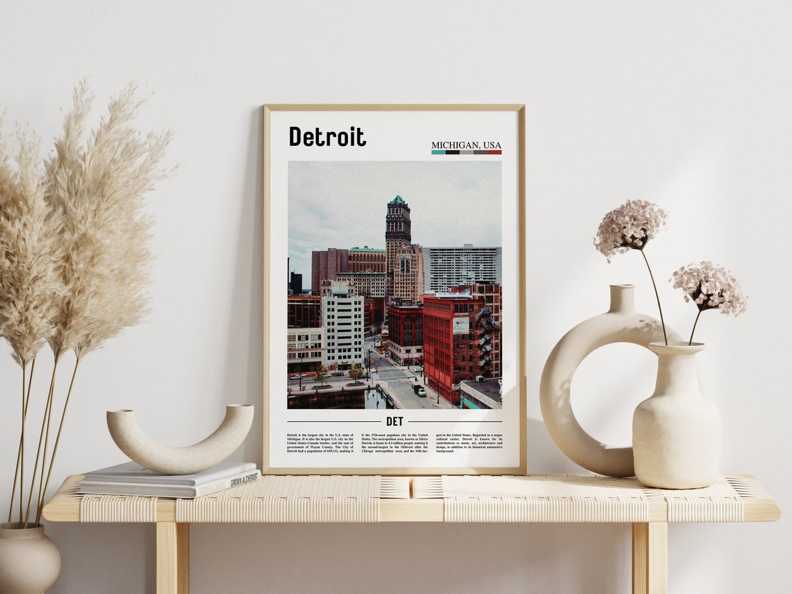 Detroit Print Detroit Poster Detroit Wall Art United States Photo United States Poster United States Print Travel Poster - Image 3