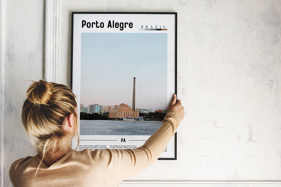 Porto Alegre Brazil Editorial City Photo Travel Souvenir Poster - Image 2
