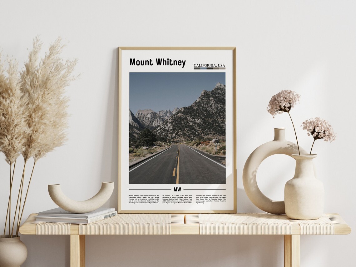Mount Whitney California Desert Road Mountain Peaks Poster Art - Image 3