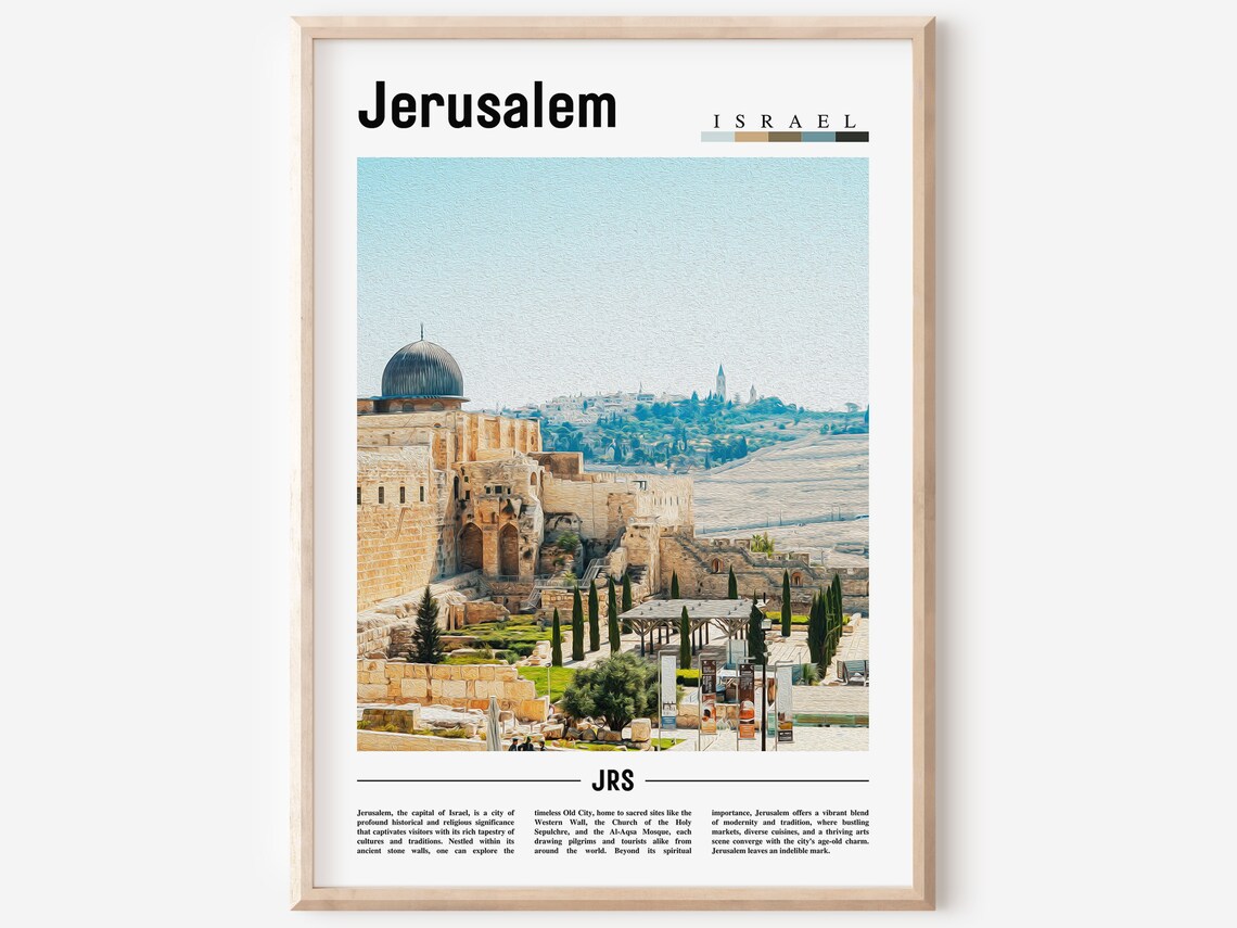 Jerusalem Israel Holy Old City Golden Dome Skyline Travel Poster
