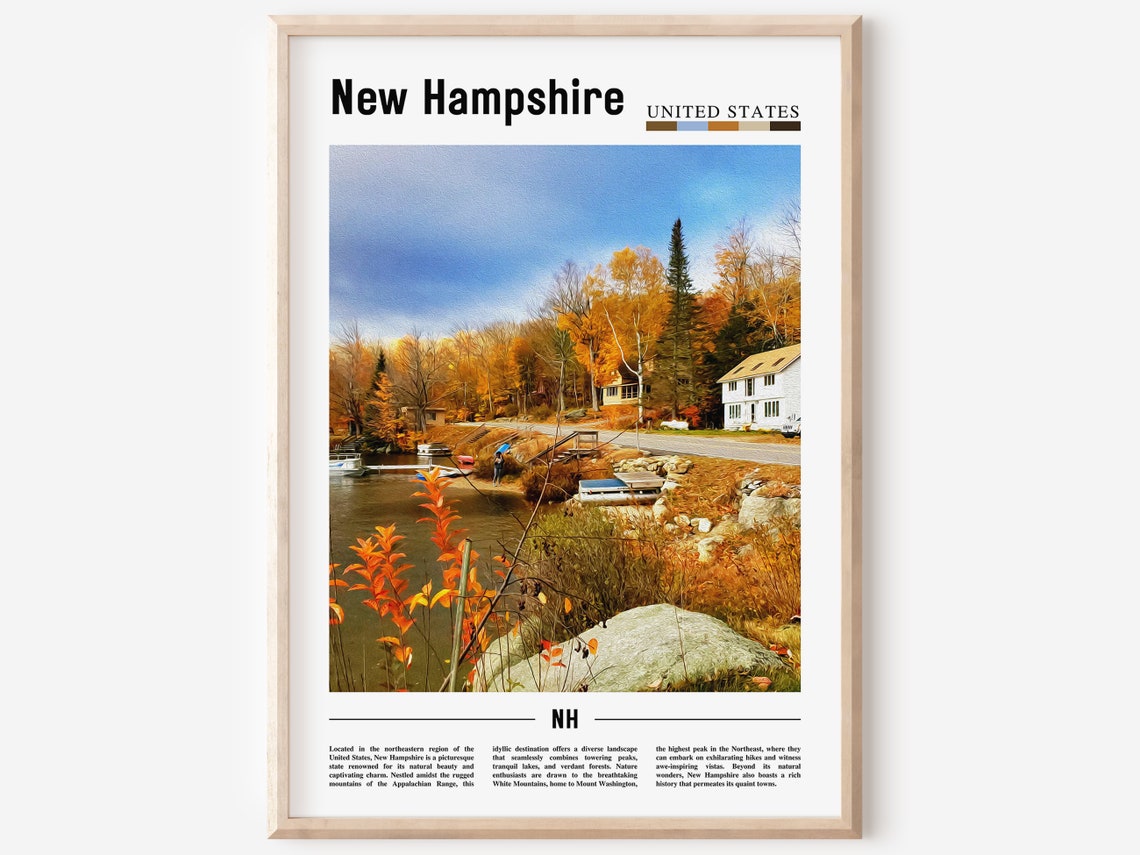 New Hampshire Poster New Hampshire Print New Hampshire Wall Art United States Photo United States Poster United States Print