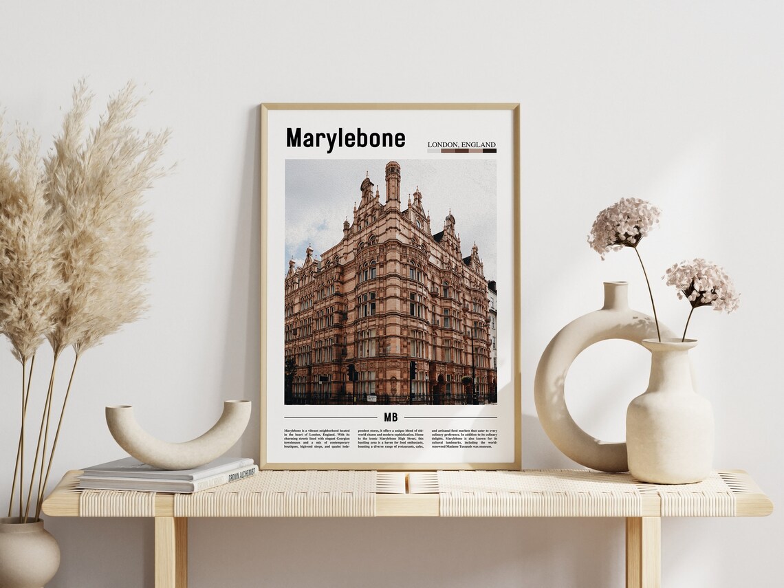 Marylebone Poster Marylebone Print Marylebone Wall Art Europe Photo Europe Poster Europe Print Travel Poster - Image 3