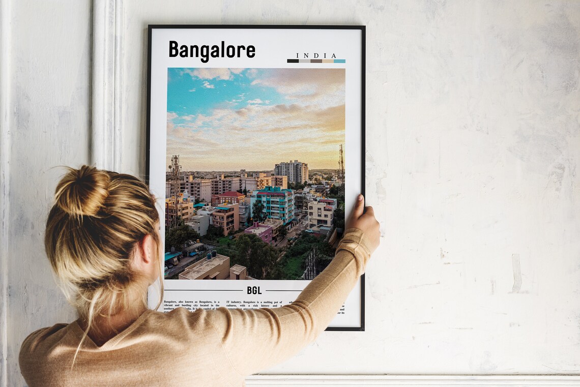 Bangalore India City Skyline Sunset Urban Travel Photo Poster - Image 2