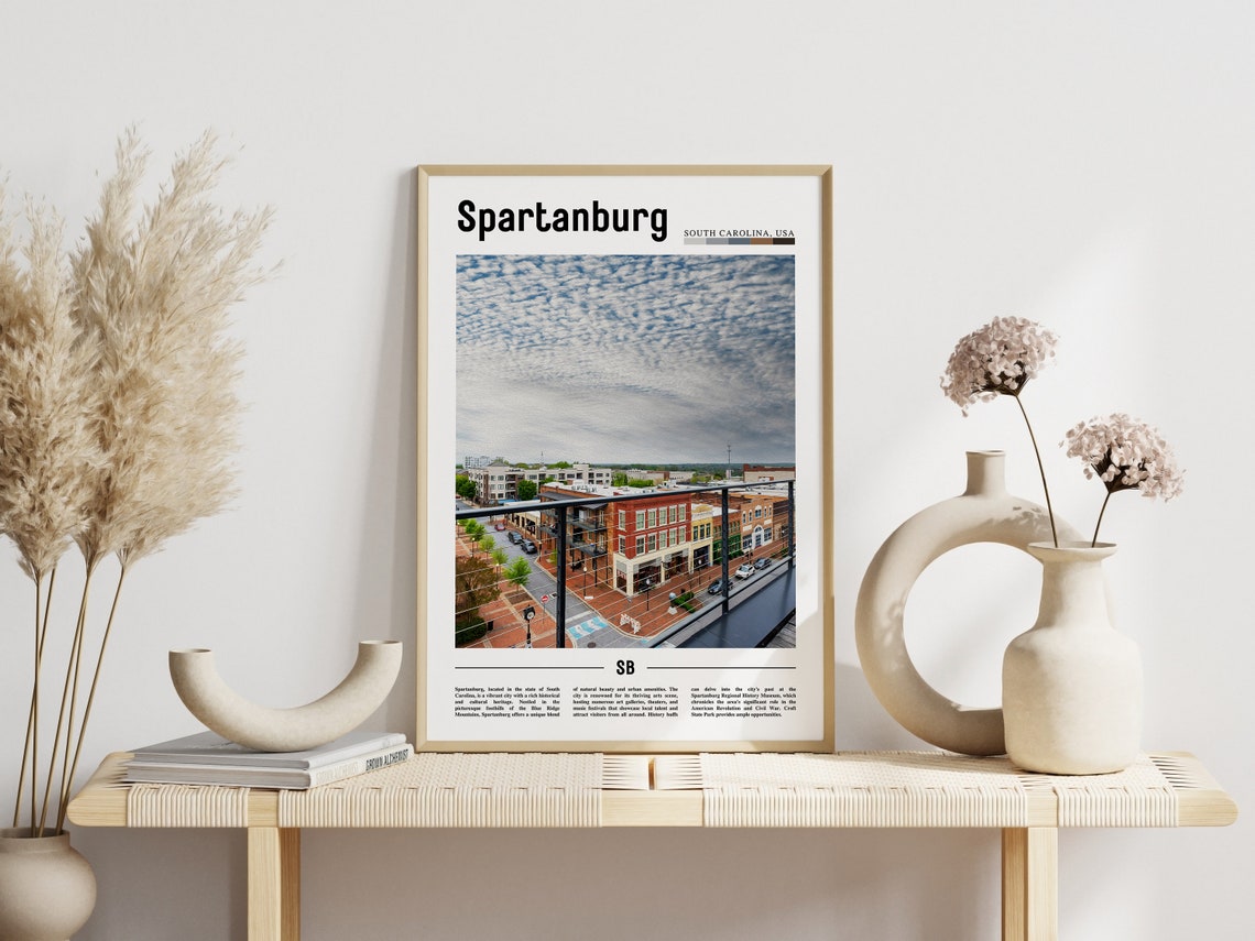 Spartanburg Poster Spartanburg Print Spartanburg Wall Art United States Photo United States Poster United States Print Travel Poster - Image 3