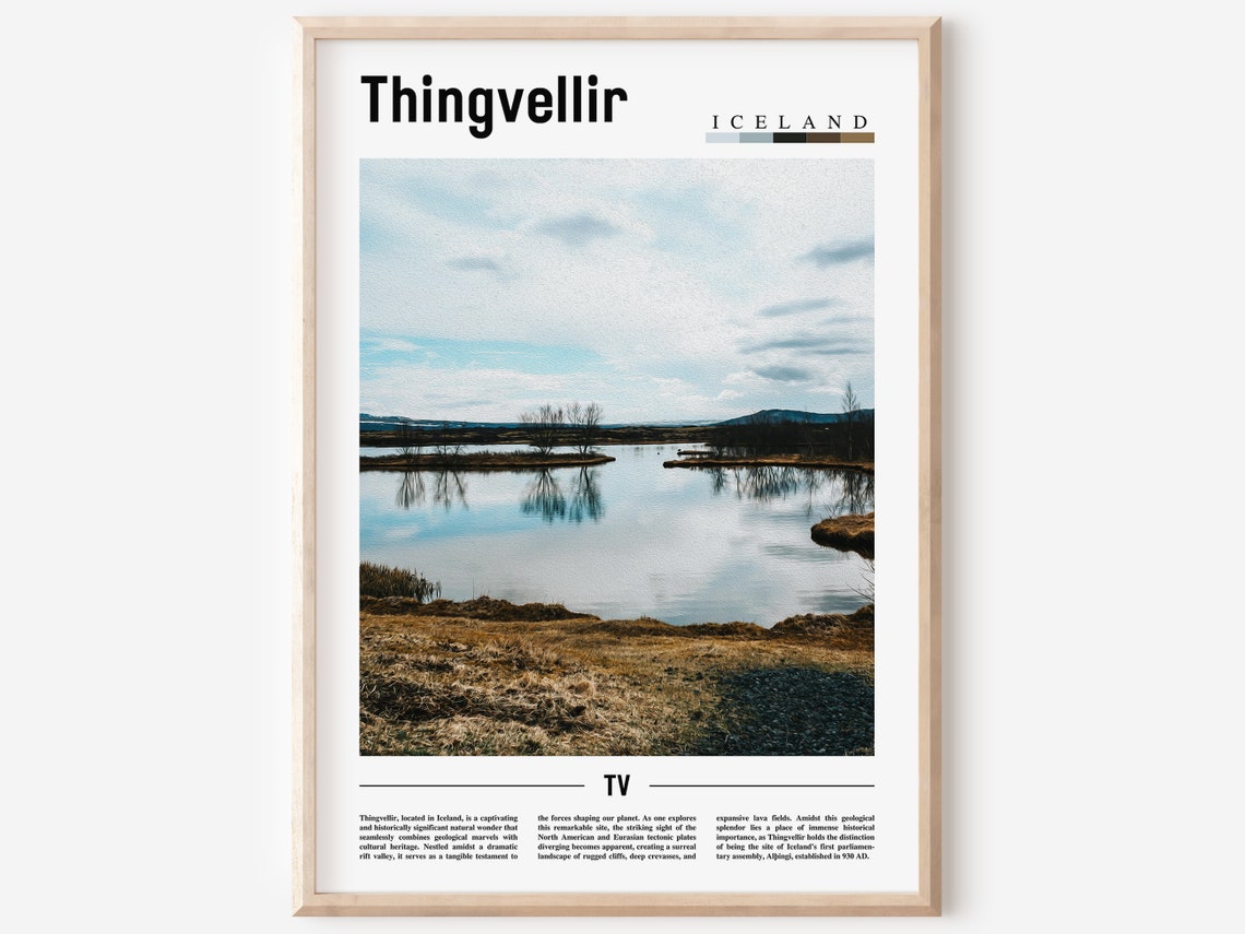 Thingvellir Iceland Mirror Lake Volcanic Rift Valley Photo Poster