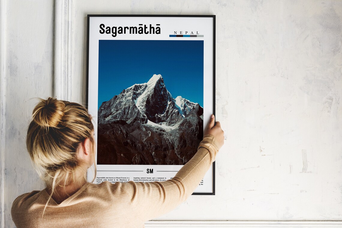 Sagarmatha Mount Everest Nepal Himalaya Peak Photography Poster - Image 2