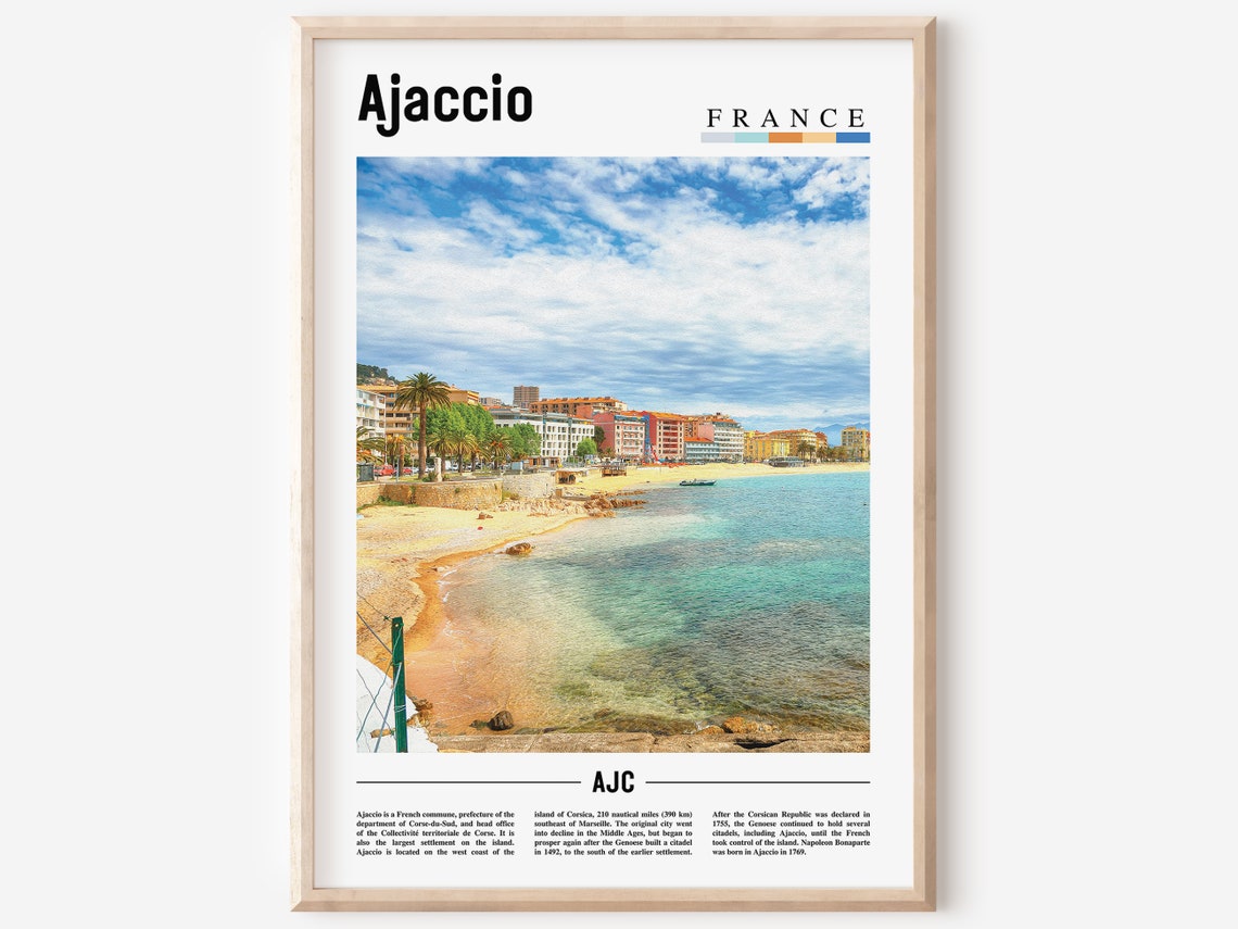 Ajaccio Print Ajaccio Poster Ajaccio Wall Art France Photo France Poster France Print France Wall Art Minimal Travel Poster