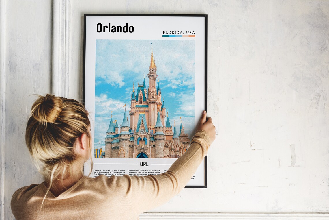 Orlando Travel Poster, Colorful City Artwork - Image 2