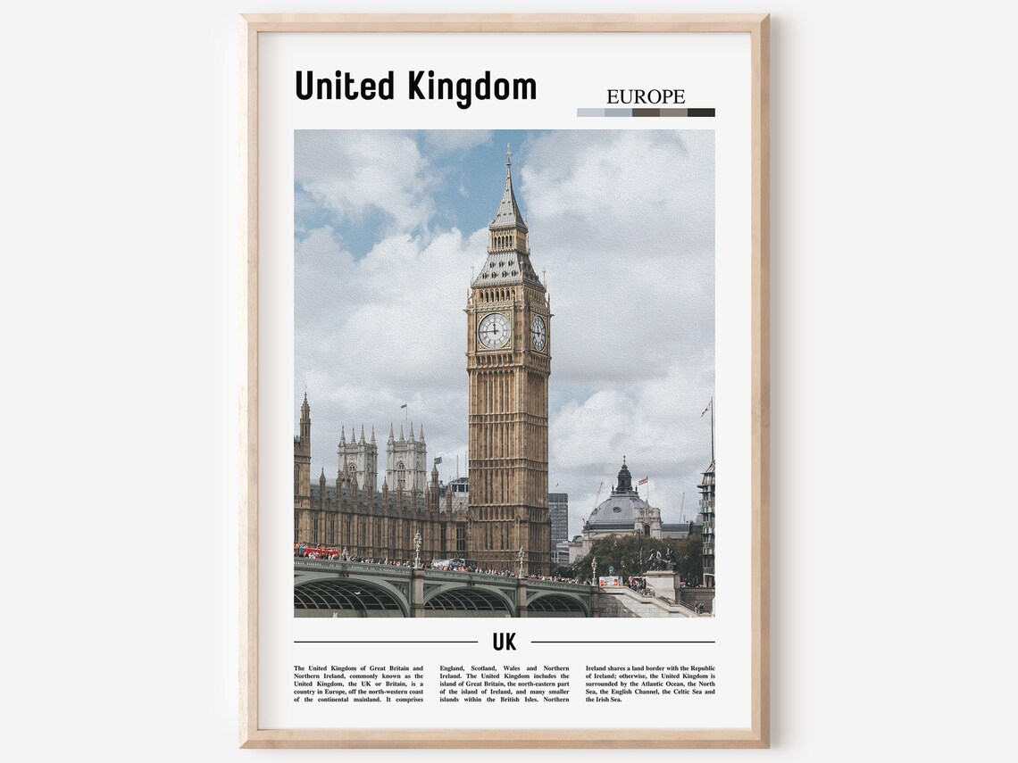 London Big Ben Elizabeth Tower Westminster Photo Travel Poster
