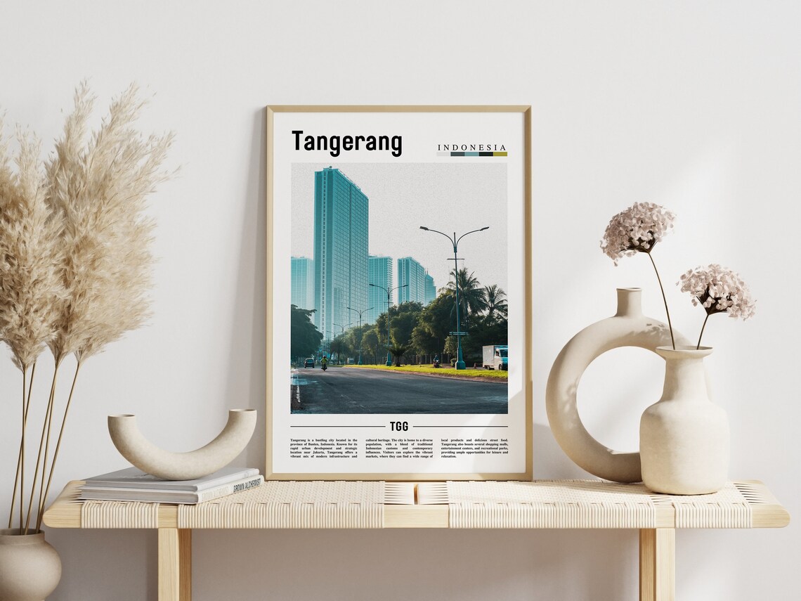 Tangerang Poster Tangerang Print Tangerang Wall Art Asia Print Asia Poster Asia Photo Minimal Travel Poster - Image 3