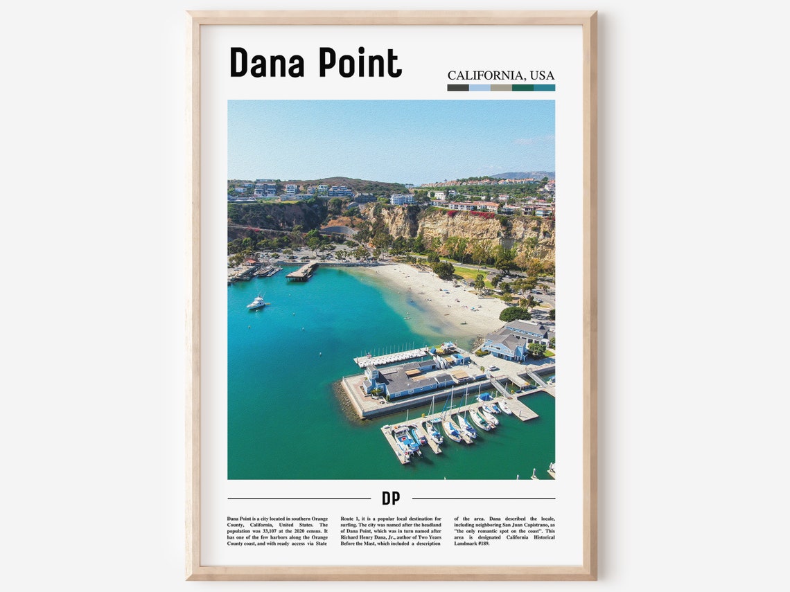 Dana Point Print Dana Point Poster Dana Point Wall Art Oil Painting Poster Colorful City Print City Artwork Travel Artwork Travel Art