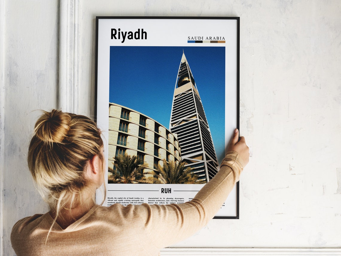 Riyadh Saudi Arabia Kingdom Centre Skyline Architecture Poster RUH - Image 2