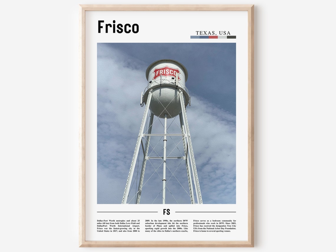 Frisco Print Frisco Poster Frisco Wall Art Minimal Travel Print Minimal City Poster Travel Destination City Print Oil Painting Poster