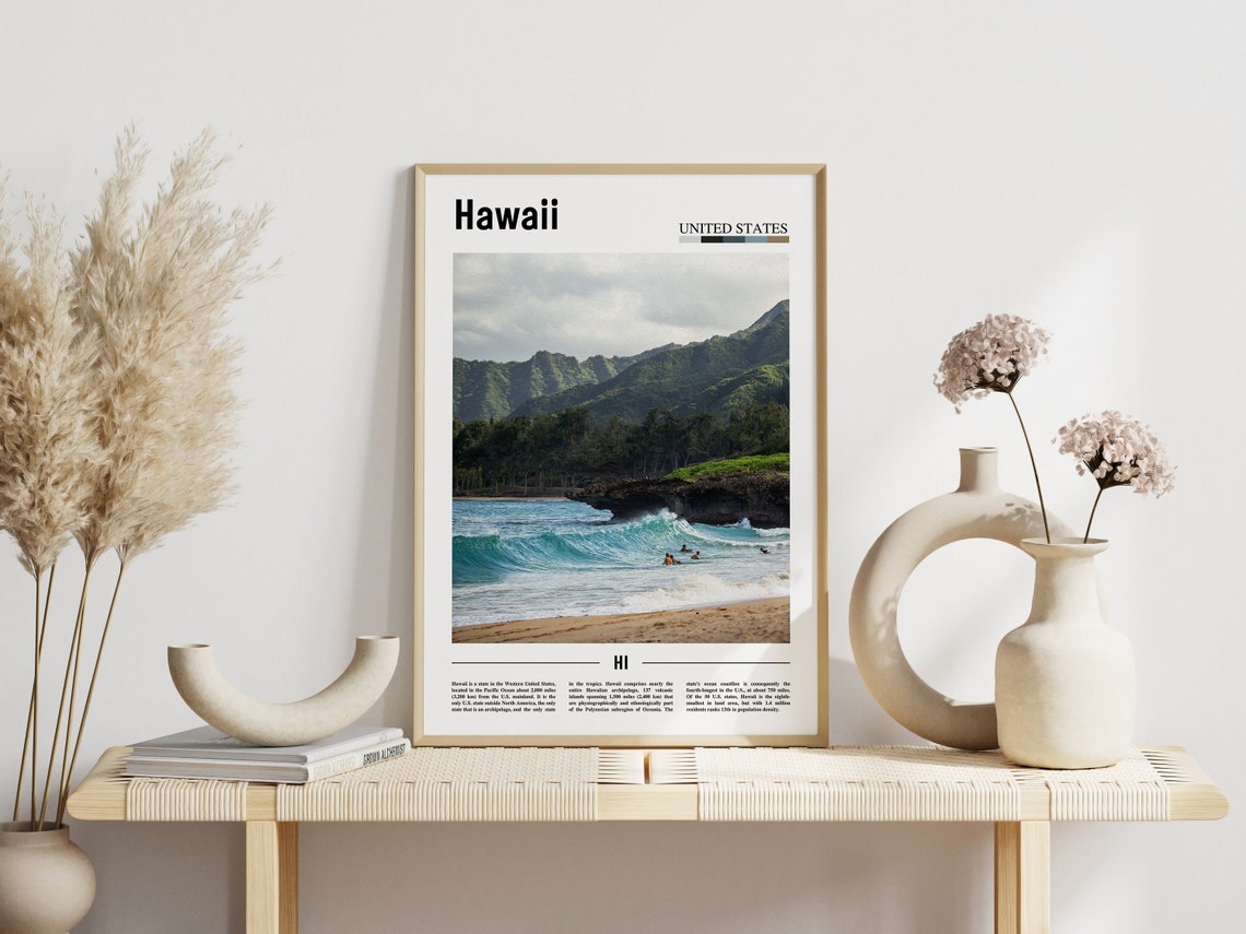 Hawaii Poster Hawaii Print Hawaii Wall Art United States Photo United States Poster United States Print Travel Poster - Image 3
