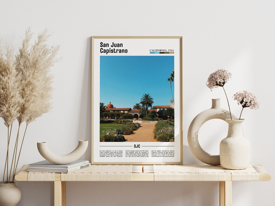 San Juan Capistrano California Mission Gardens Travel Poster - Image 3