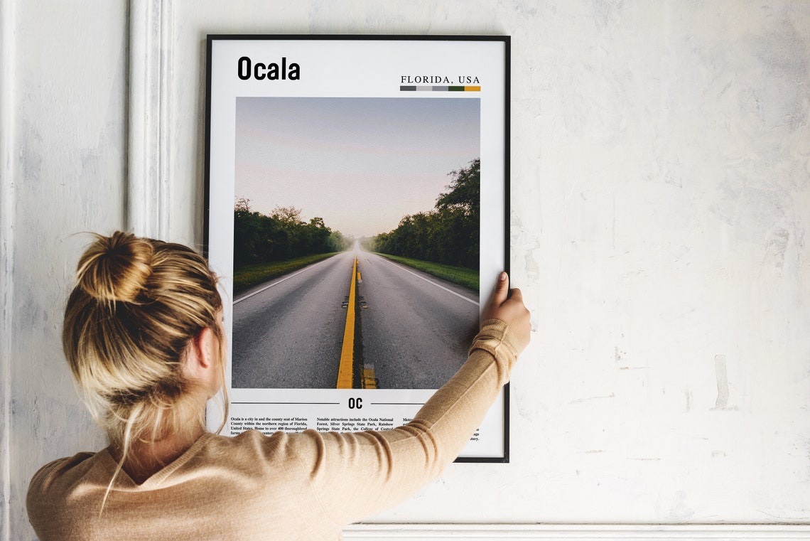 Ocala Print Ocala Poster Ocala Wall Art Oil Painting Poster Colorful City Print City Artwork Travel Artwork Travel Wall Art - Image 2