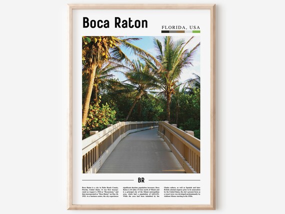 Boca Raton Florida Palm Tree Boardwalk Tropical Nature Walk Poster