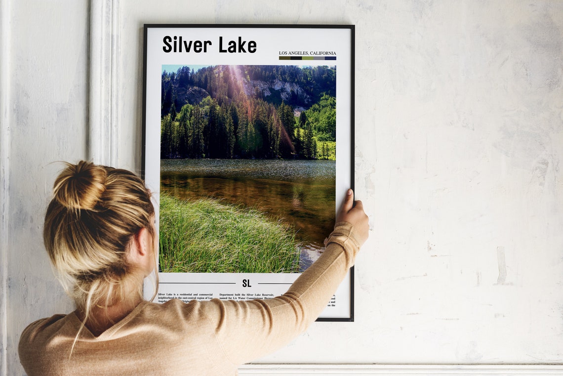 Silver Lake Print Silver Lake Poster Silver Lake Wall Art Minimal Travel Print Minimal City Poster Travel Destination Oil Painting Poster - Image 2