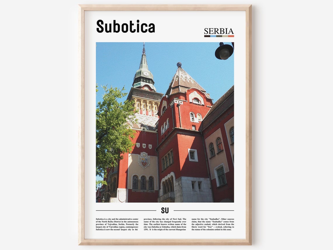 Subotica Print Subotica Poster Subotica Wall Art Oil Painting Poster Colorful City Print City Artwork Travel Artwork Travel Wall Art