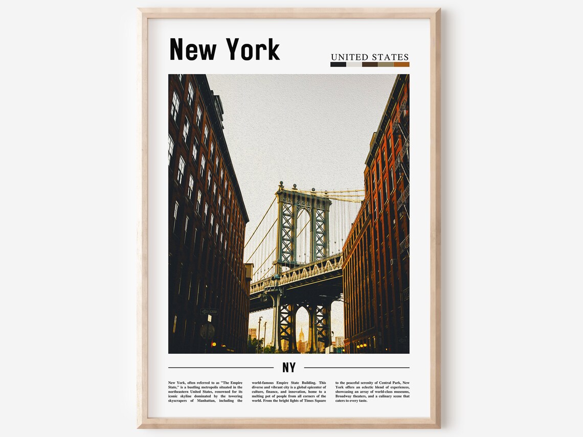 New York Manhattan Bridge Dumbo Brooklyn Street Photo Poster