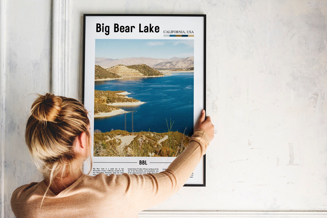 Big Bear Lake California Blue Mountain Lake Resort Photo Poster - Image 2