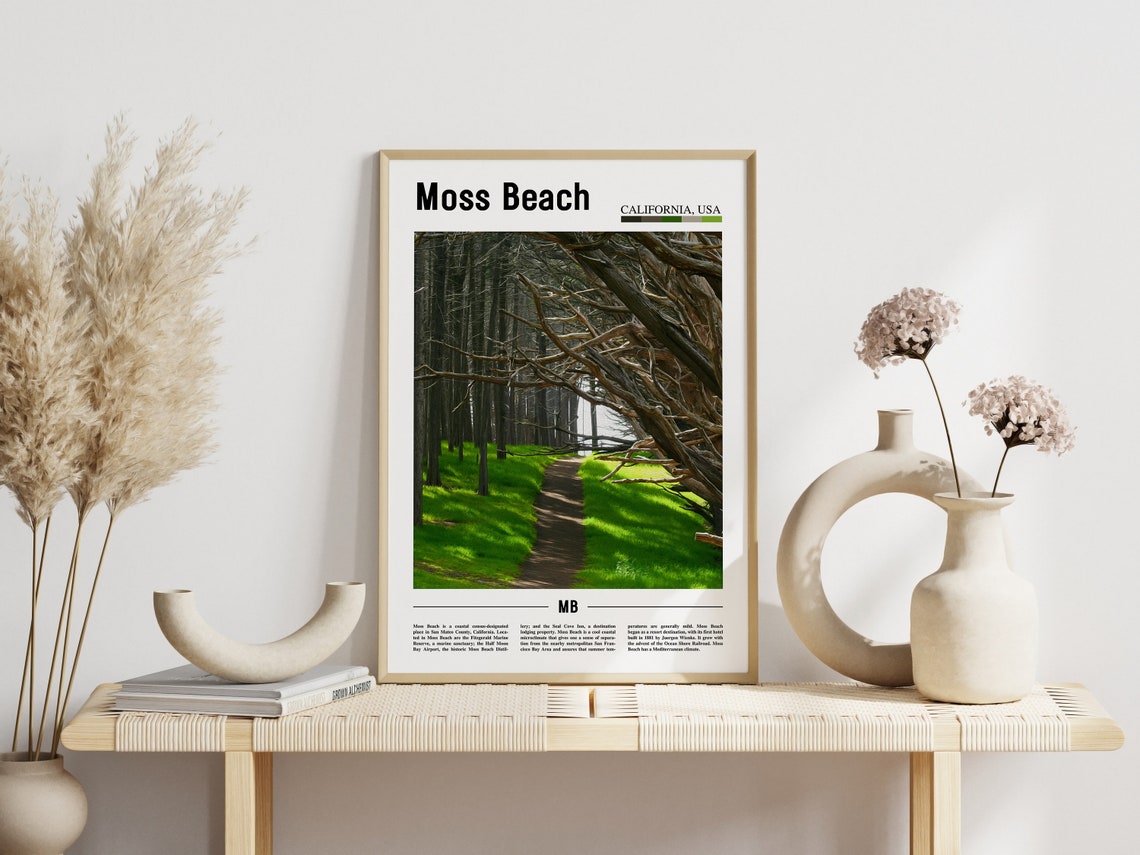 Moss Beach California Minimal Forest Path Travel Photography Poster - Image 3