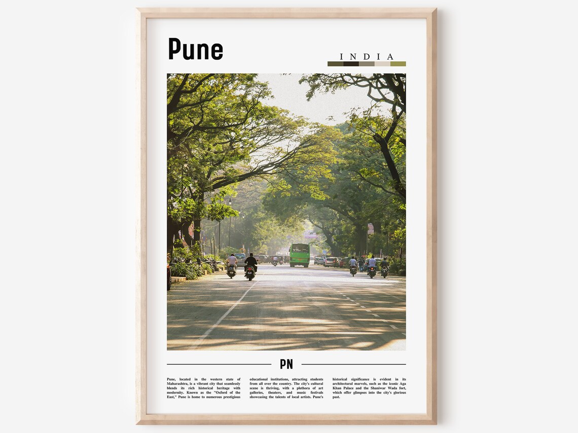 Pune India Tree Lined Avenue Street Morning Travel Photo Poster