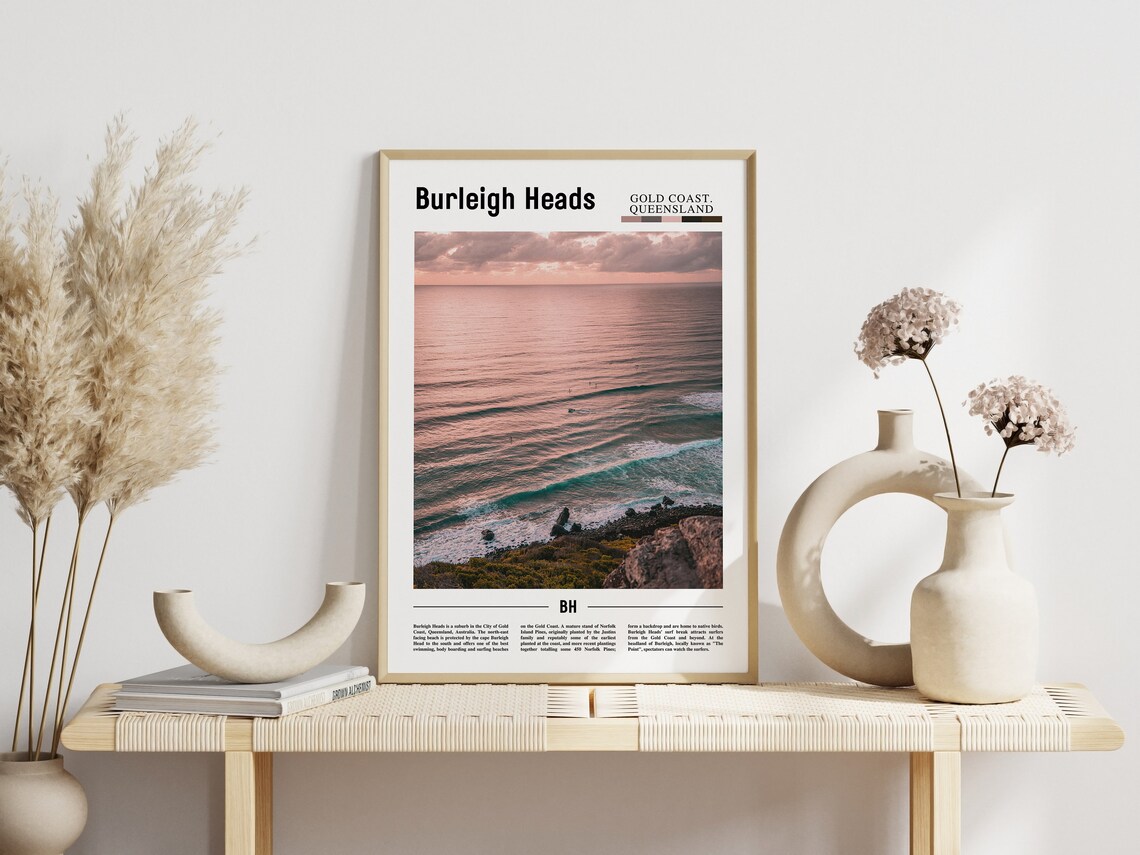 Burleigh Heads Gold Coast Sunset Surf Beach Australia Wall Poster - Image 3