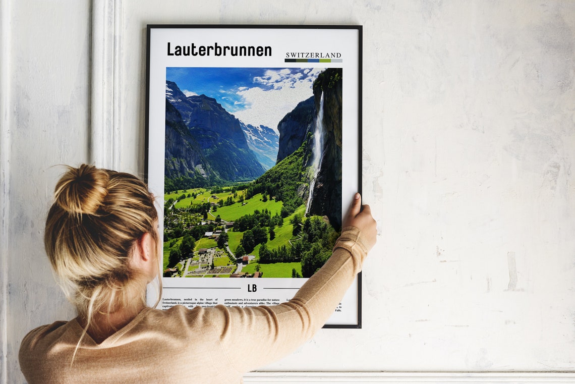 Lauterbrunnen Poster Lauterbrunnen Print Lauterbrunnen Wall Art Europe Photo Europe Poster Europe Print Travel Poster - Image 2
