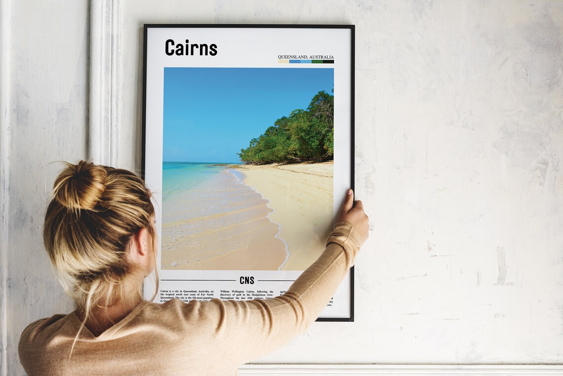 Cairns Queensland Tropical Beach Poster White Sand Australia Travel - Image 2