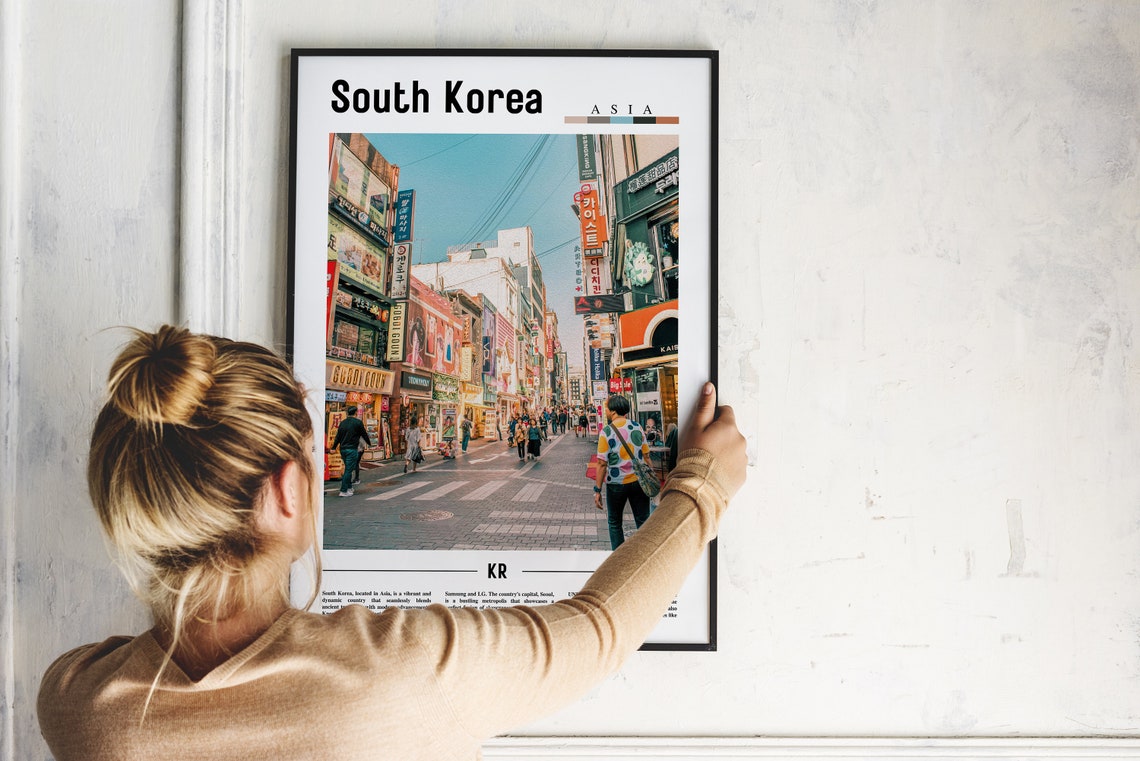 South Korea Poster South Korea Print South Korea Wall Art Asia Print Asia Poster Asia Photo Minimal Travel Poster - Image 2