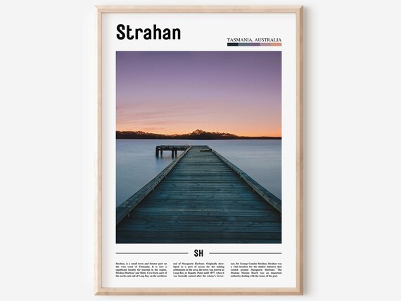 Strahan Tasmania Sunset Jetty Macquarie Harbour Travel Photo Poster