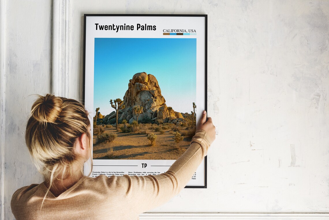 Twentynine Palms Print Twentynine Palms Poster Twentynine Palms Wall Art Minimal Travel Print Minimal City Poster Oil Painting Poster - Image 2