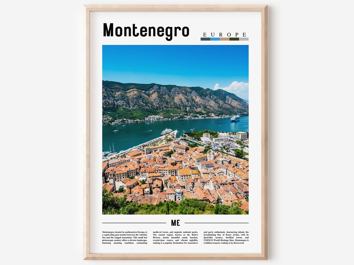 Montenegro Poster Montenegro Print Montenegro Wall Art Europe Photo Europe Poster Europe Print Travel Poster