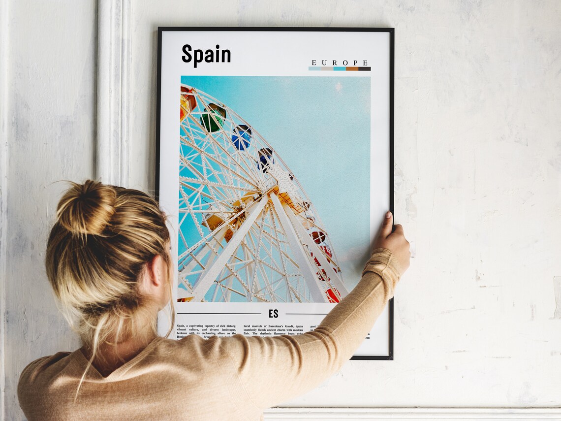 Spain Ferris Wheel Amusement Travel Europe Fairground Wall Art - Image 2