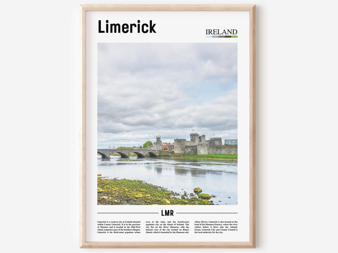 Limerick Print Limerick Poster Limerick Wall Art Oil Painting Poster Colorful City Print City Artwork Travel Artwork Travel Wall Art