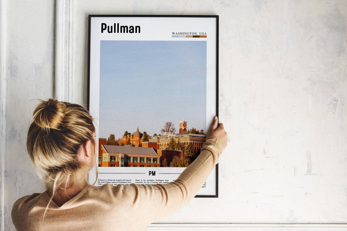 Pullman Washington Travel Poster University Campus Architecture - Image 2