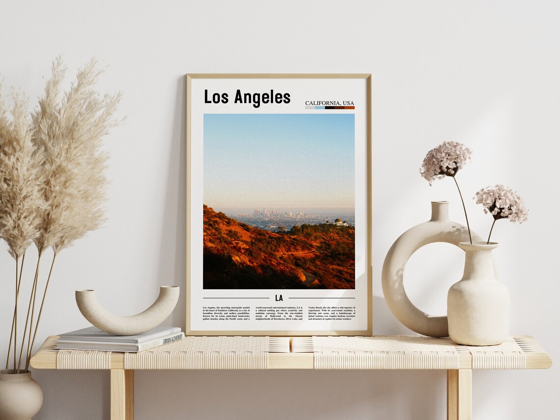 Los Angeles Griffith Observatory Skyline Sunset Hills Photo Poster - Image 3