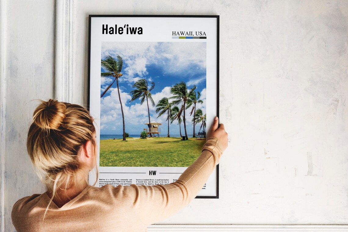 Haleiwa Hawaii North Shore Palm Beach Lifeguard Tower Photo Poster - Image 2