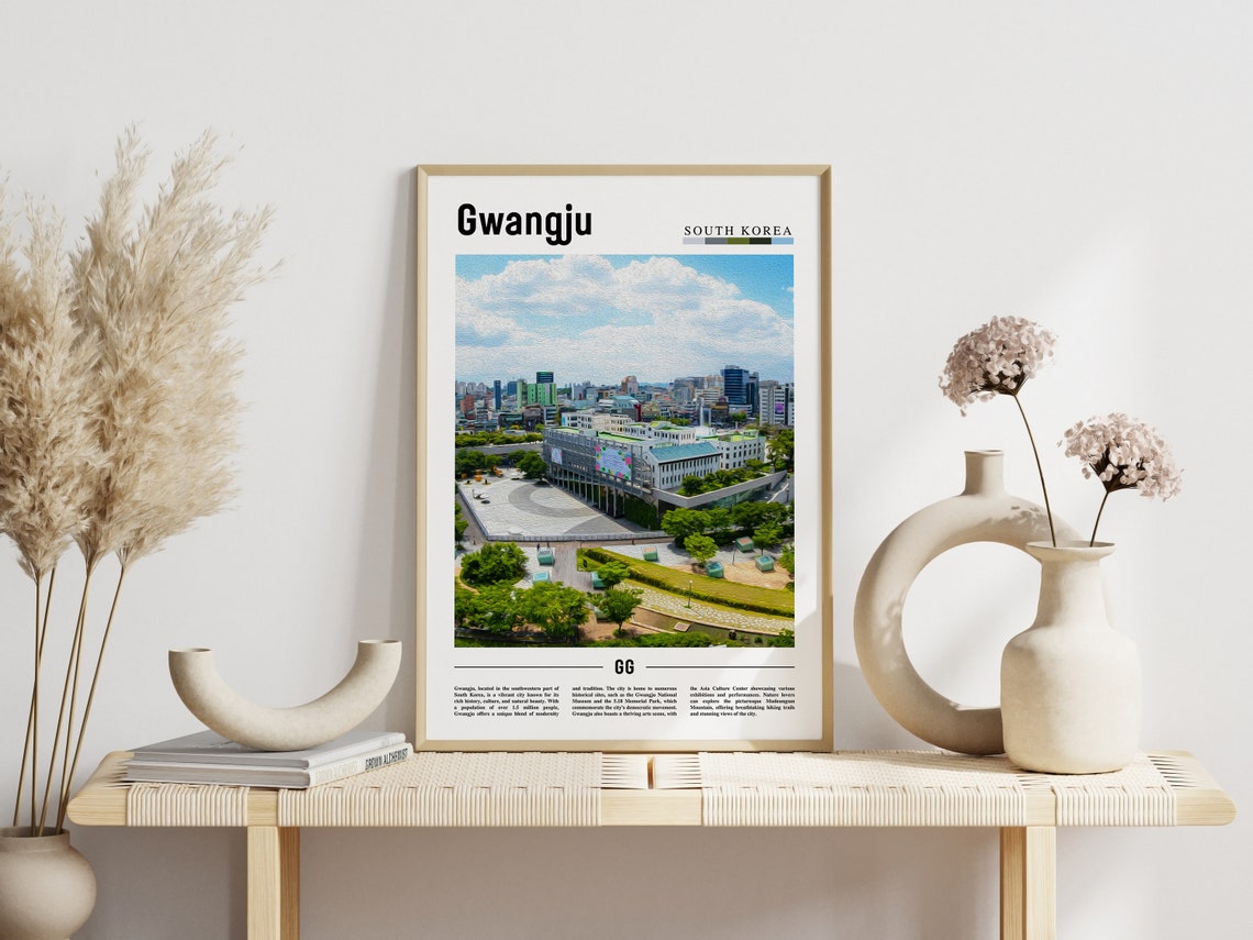 Gwangju Poster Gwangju Print Gwangju Wall Art Asia Print Asia Poster Asia Photo Minimal Travel Poster - Image 3
