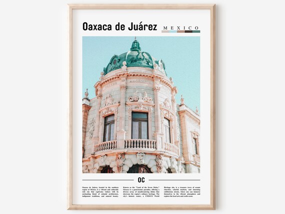 Oaxaca Mexico Teatro Macedonio Alcala Ornate Facade Travel Poster