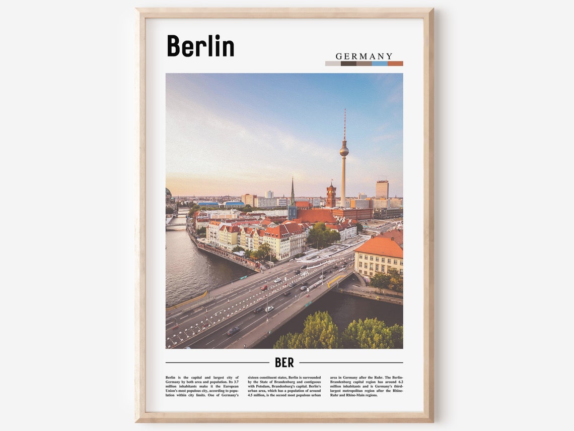 Berlin Print Berlin Poster Berlin Wall Art Minimal Travel Print Minimal City Poster Travel Destination City Print Oil Painting Poster