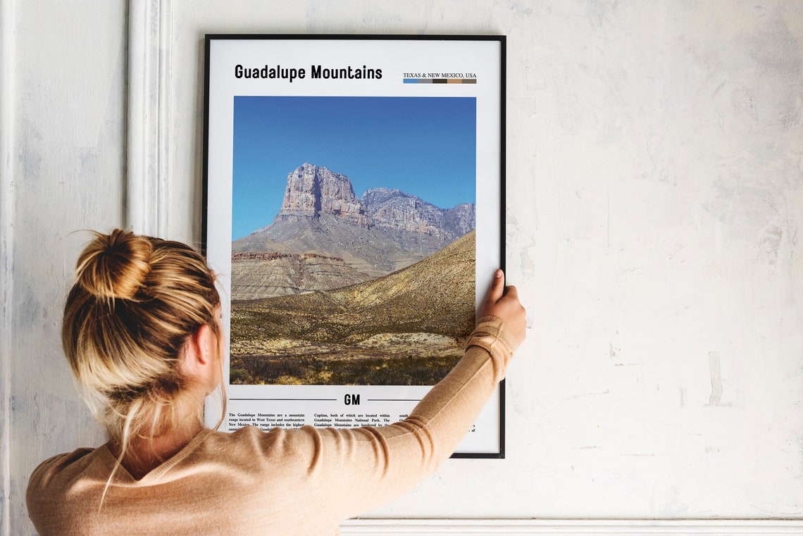 Guadalupe Mountains Print Guadalupe Mountains Poster Guadalupe Mountains Wall Art Oil Painting Poster City Travel Artwork Travel Wall Art - Image 2