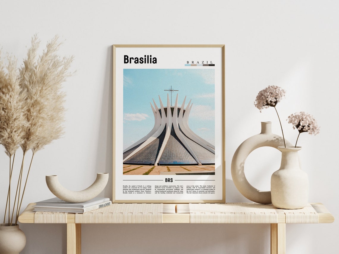 Brasilia Poster Brasilia Print Brasilia Wall Art South America Poster South America Print Travel Poster - Image 3