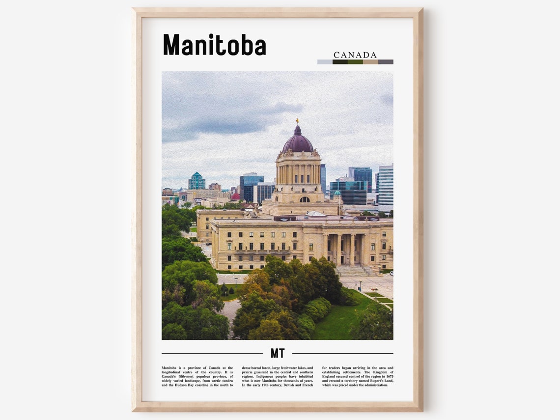 Manitoba Print Manitoba Poster Manitoba Wall Art Minimal Travel Print Minimal City Poster Travel Destination Print Oil Painting Poster